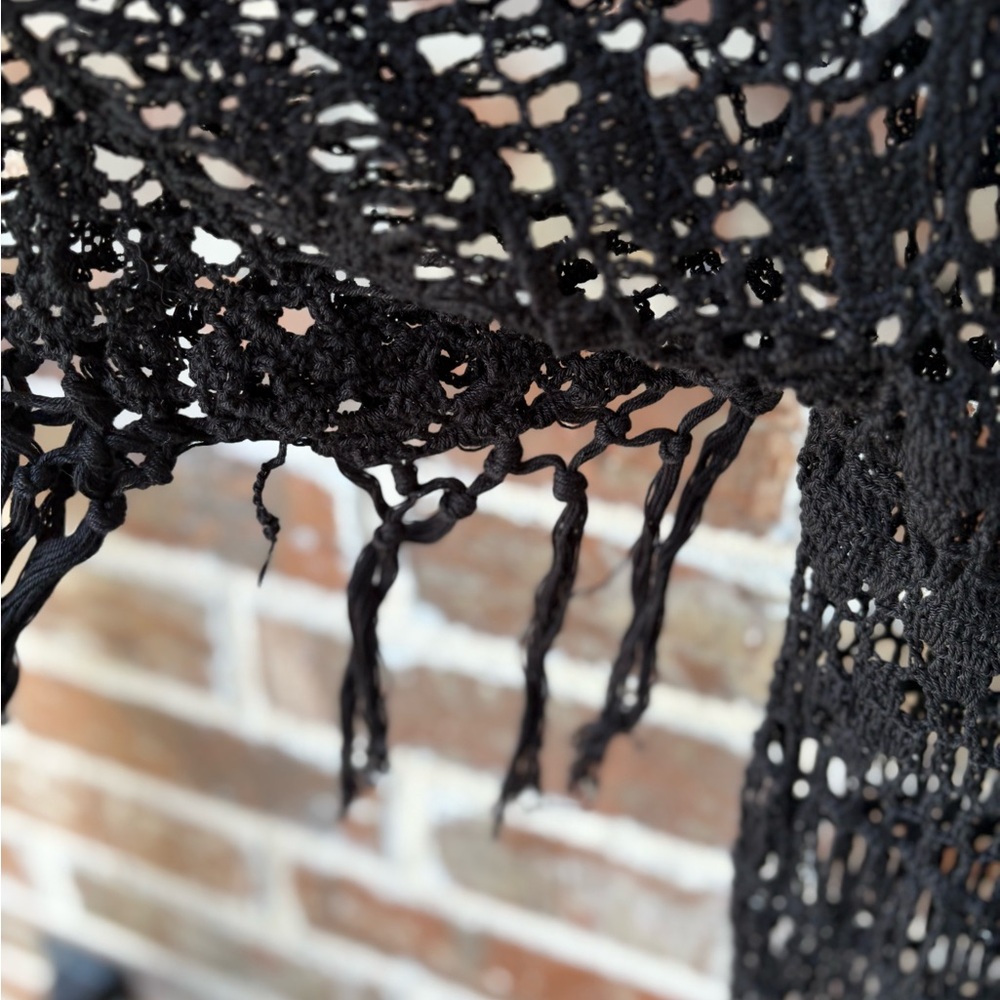 Anna Kosturova The Collection Handmade Crochet Black Coverup Size Small NWT - Picture 10 of 13
